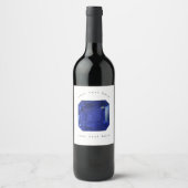 Square Sapphire Gemstone Blue Weinetikett (Vorderseite)