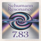 Square Schumann Resonance Glass Coaster Glasuntersetzer (Vorderseite)