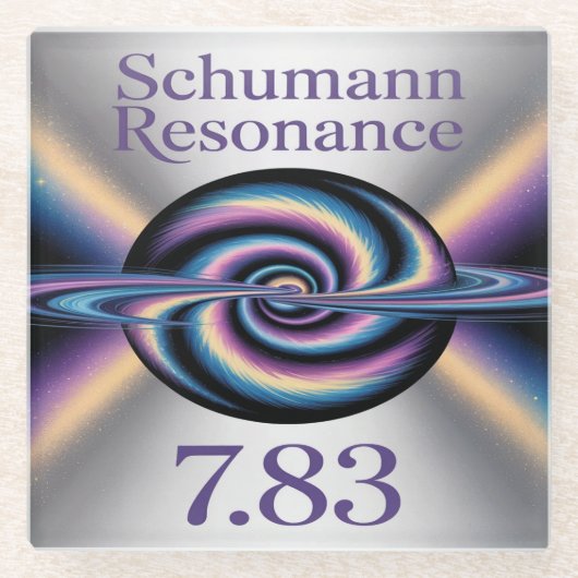 Square Schumann Resonance Glass Coaster Glasuntersetzer (Vorderseite)