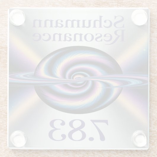 Square Schumann Resonance Glass Coaster Glasuntersetzer (Rückseite)