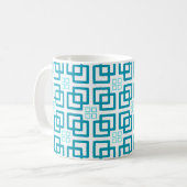 Square Shades of Aquamarin Kaffeetasse (Vorderseite Links)