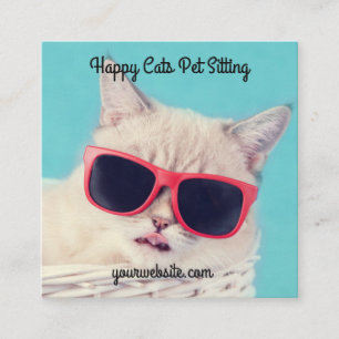 Square Shaped Pet Sitter Sitter Biz Cards Quadratische Visitenkarte