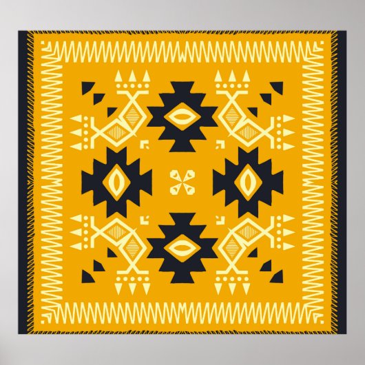 Square shawl, paisley floral batik. poster (Vorne)
