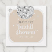 Square Silver Retro Disco Brautparty Geschenkanhänger (Vorderseite)