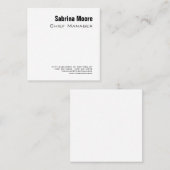 Square Size Modern Minimalistisch Schlicht Berufli Quadratische Visitenkarte (Vorne/Hinten)
