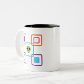 Square Skull Zweifarbige Tasse (Vorderseite Links)