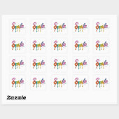 Square Smile Design Quadratischer Aufkleber (Blatt)