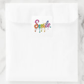 Square Smile Design Quadratischer Aufkleber (Tasche)