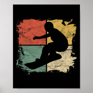 Square Snowboarder Silhouette Geschenk Retro Snowb Poster
