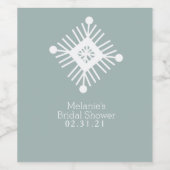 Square Snowflake Hand Drawn Frohe Weihnachten Wint Weinetikett (Einzelnes Label)