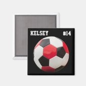 Square Soccer Magnet (Vorderseite/Rückseite)