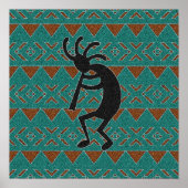 Square Southwest Kokopelli Design Poster (Vorne)