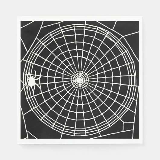 Square Spider Web, Beängstigendes Halloween-Design Serviette (Vorderseite)