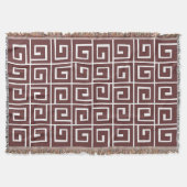 Square Spirals - Dunkelbraun auf Weiß Decke (Vorderseite)