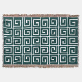 Square Spirals - Dunkle Moss Green auf Weiß Decke (Vorderseite)