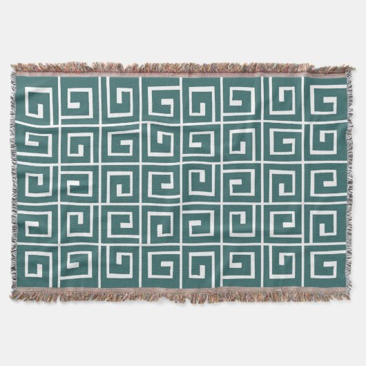 Square Spirals - Moss Green on White Decke (Vorderseite)