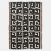 Square Spirals - Schwarz auf Creme Decke (Vorderseite Vertikal)