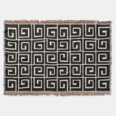 Square Spirals - Schwarz auf Creme Decke (Vorderseite)