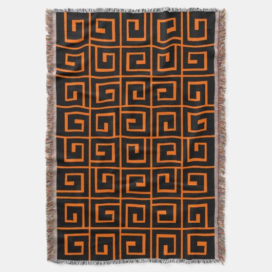 Square Spirals - Schwarz auf Orange Decke (Vorderseite Vertikal)