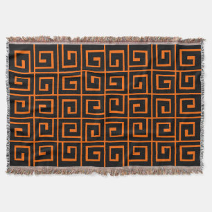 Square Spirals - Schwarz auf Orange Decke