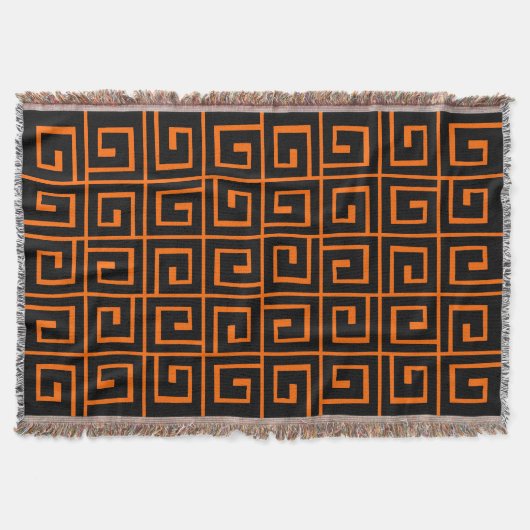 Square Spirals - Schwarz auf Orange Decke (Vorderseite)