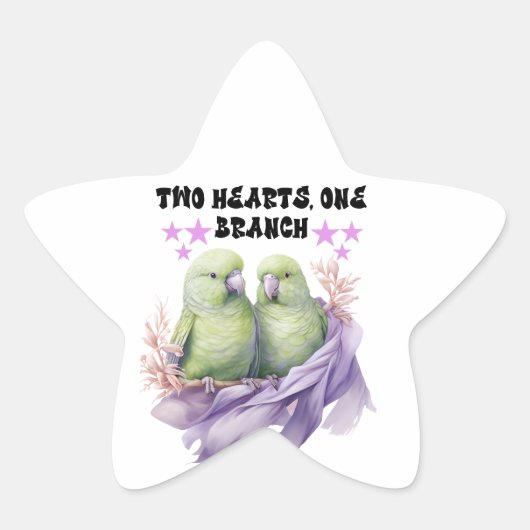 Square Star Parrot Sticker (Vorderseite)