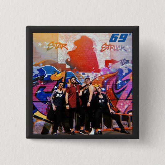 Square Star Struck Button (Vorderseite)