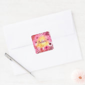 Square Sticker - Glaube Whimsical Floral Pink (Umschlag)