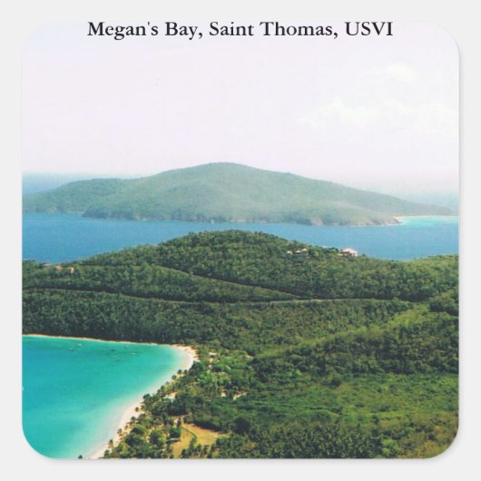 Square Sticker mit Saint Thomas Island Scene (Vorderseite)