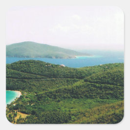 Square Sticker mit Saint Thomas Island Scene