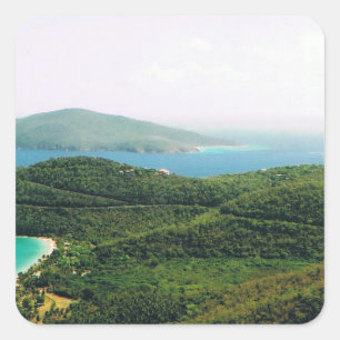 Square Sticker mit Saint Thomas Island Scene