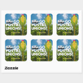 Square Stickers (6/pg) - Go Postal Gewerkschaften! (Blatt)