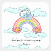 Square Stickers Blue Elephant (Vorderseite)