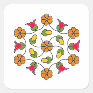 Square Stickers-Blume Series#63 Quadratischer Aufkleber