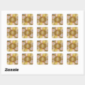 Square Stickers Golden Camellia (Blatt)