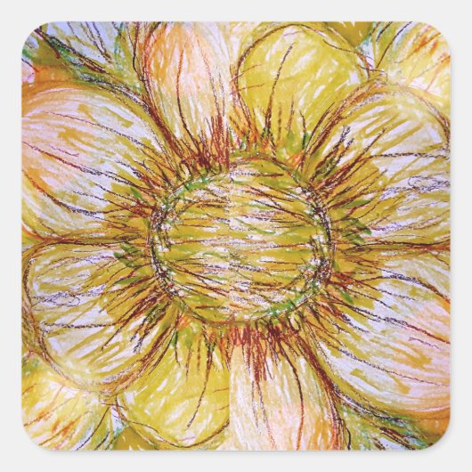 Square Stickers Golden Camellia (Vorderseite)