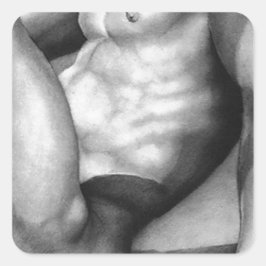 SQUARE STICKERS Square Sticker Fine Art Nude male