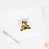 Square Stickers Teddy Bear Pastellstreifen (Umschlag)