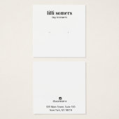 Square Stud Earring Schlichte Display Card (Vorne & Hinten)