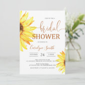 Square Sunflower Fields-Brautparty Einladung (Stehend Vorderseite)