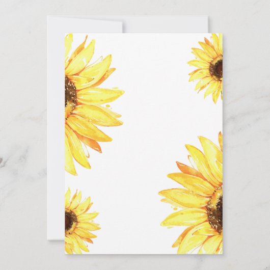 Square Sunflower Fields-Brautparty Einladung (Rückseite)