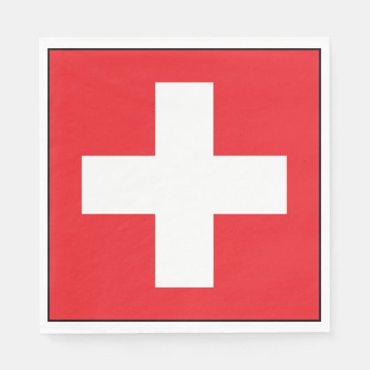 Square Swiss Flag Paper Napkins Serviette (Vorderseite)