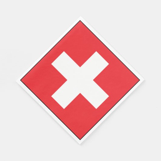 Square Swiss Flag Paper Napkins Serviette (Ecke)