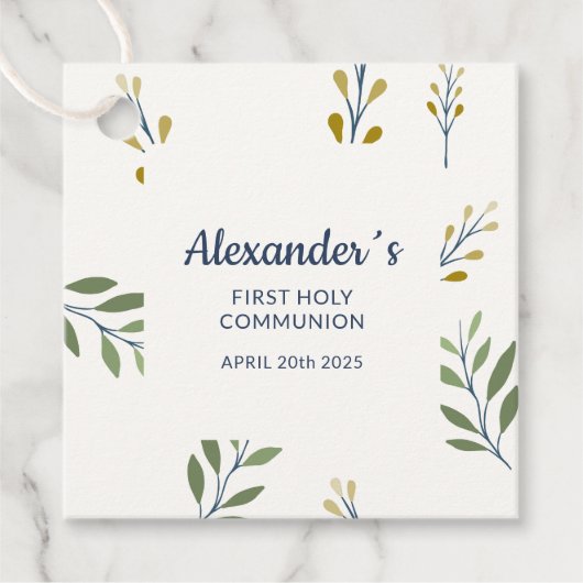 Square Tag - Benutzerdefiniertes botanisches Muste Geschenkanhänger (Vorderseite)