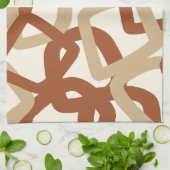 Square Tangle Burnt Sienna Cream Geschirrtuch (Gefaltet)