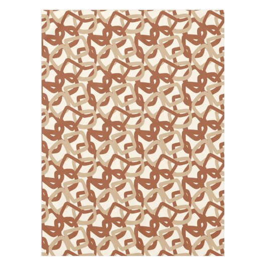 Square Tangle Burnt Sienna Cream Tischdecke (Vorderseite)