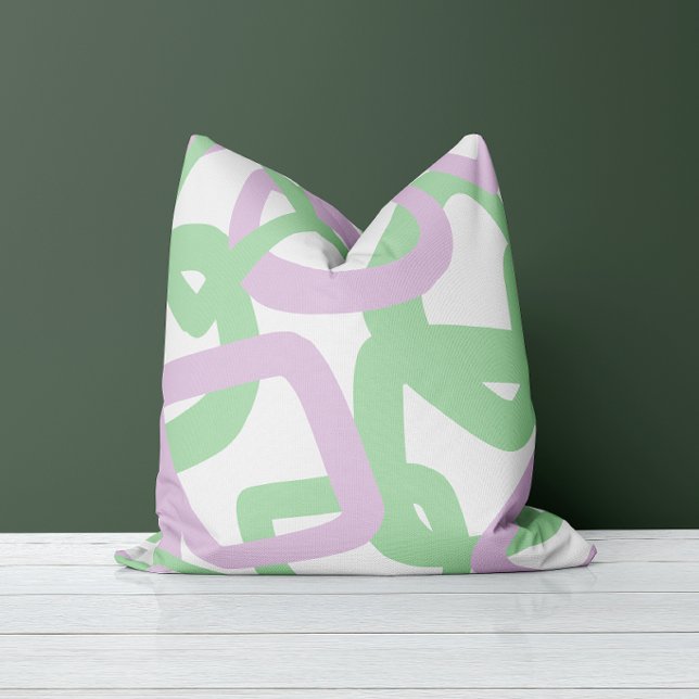 Square Tangle Mint Green & Lavender Kissen (Von Creator hochgeladen)