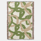 Square Tangle Olive Green Decke (Vorderseite Vertikal)