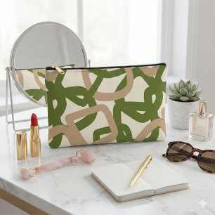 Square Tangle Olive Green Zubehörtasche
