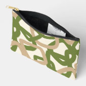 Square Tangle Olive Green Zubehörtasche (Offen)